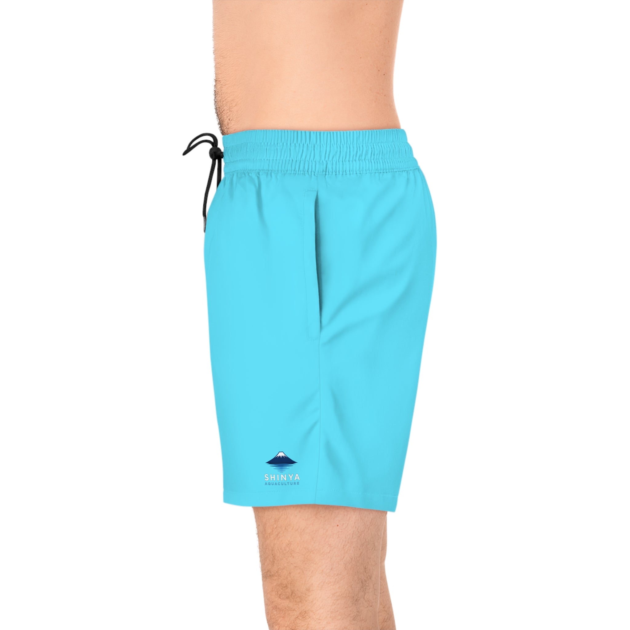 Aragoke Chagoi Koi Swim Shorts — Men's Mid-Length Turquoise Swim Trunks
