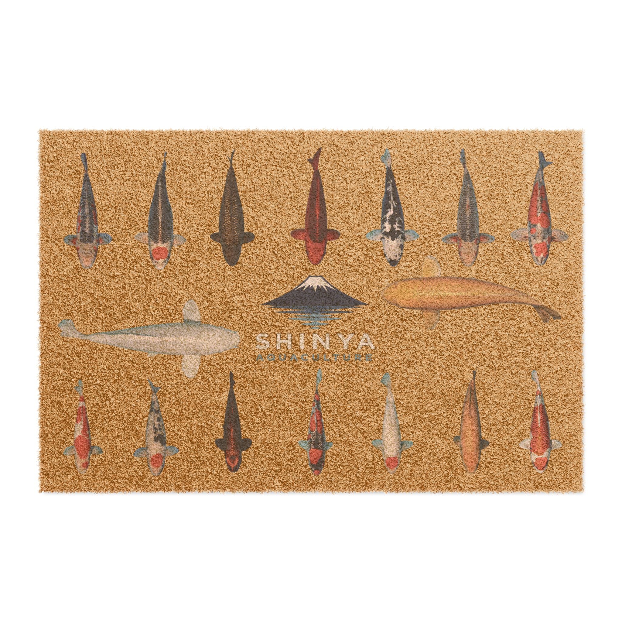 High Quality Japanese Koi Fish Welcome Mat With Shinya Aquaculture Logo