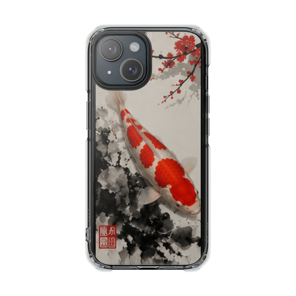 Kohaku Koi Fish Clear MagSafe Phone Case — Japanese Art