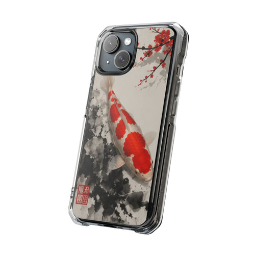 Kohaku Koi Fish Clear MagSafe Phone Case — Japanese Art
