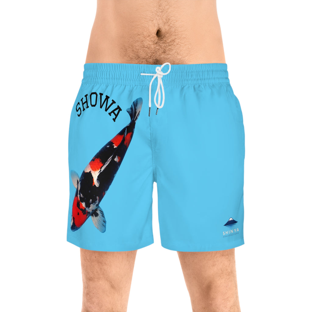 Showa Koi Swim Shorts – Men’s Mid-Length Blue Trunks