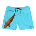 Aragoke Chagoi Koi Swim Shorts — Men's Mid-Length Turquoise Swim Trunks